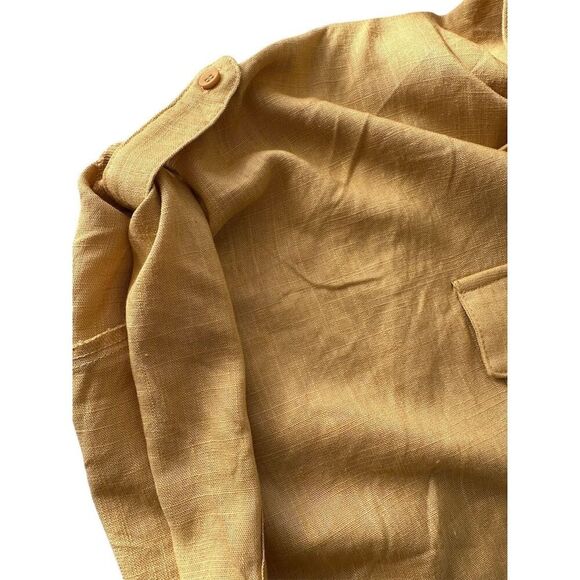 Davi & Dani Women's 3XL Gold Button-Up Shirt Short Sleeve Relaxed Fit - Picture 4 of 7